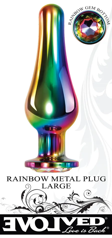 Evolved Novelties Anal Rainbow Metal Plug Large Evolved Novelties Anal Rainbow Metal Plug Large