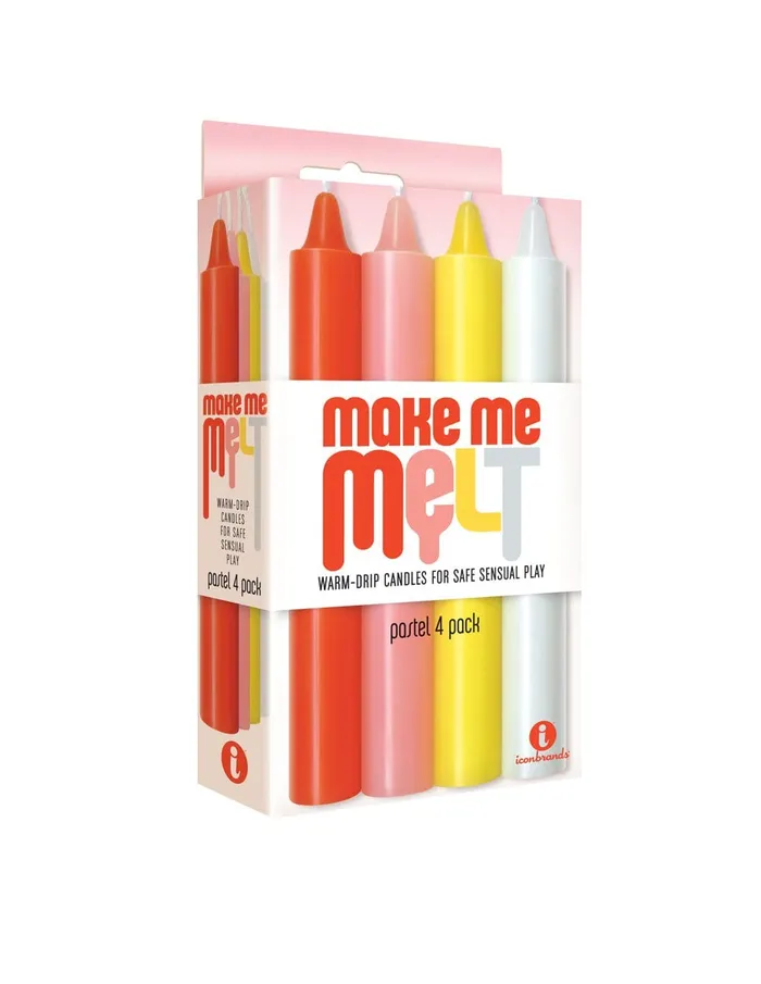 Icon Brands Vibrators The 9s Make Me Melt Sensual WarmDrip Candles 4 Pack Pastel