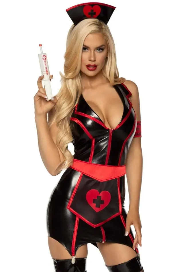 Leg Avenue Anal Naughty Nurse Costume Small Blackred Leg Avenue Anal Naughty Nurse Costume Small Blackred