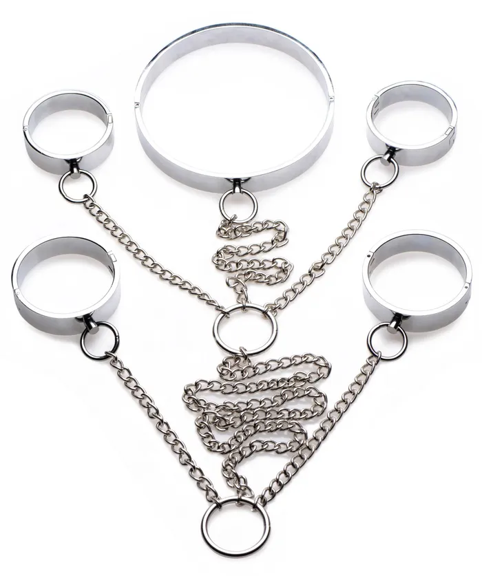 Male Sex Toys XR Brands Master Series Stainless Steel Shackles Small