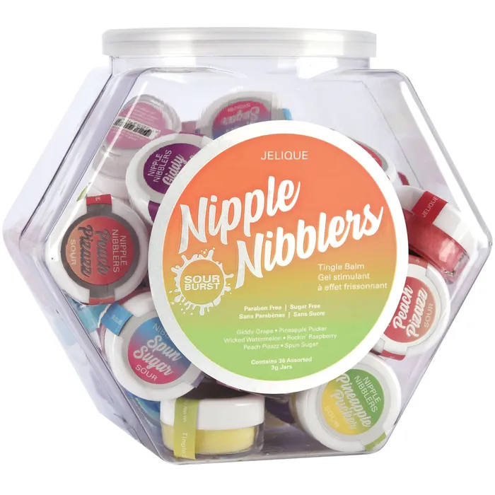 Nipple Nibbler Sour Tingle Balm Assorted 36 Pc Bowl 3g Jar Jelique Products Vibrators