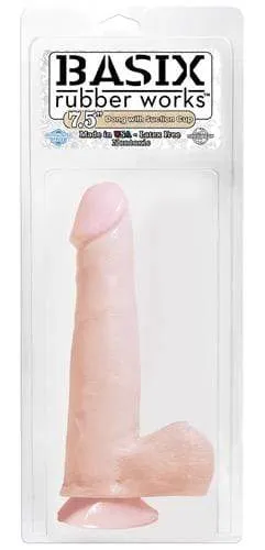 Pipedream Basix Rubber Works 75 Inch Dong With Suction Cup Flesh Dildos