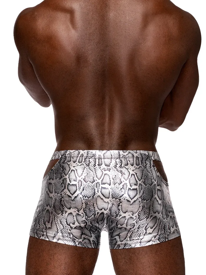 snaked Pouch Short Small Silverblack Male Power Anal snaked Pouch Short Small Silverblack Male Power Anal