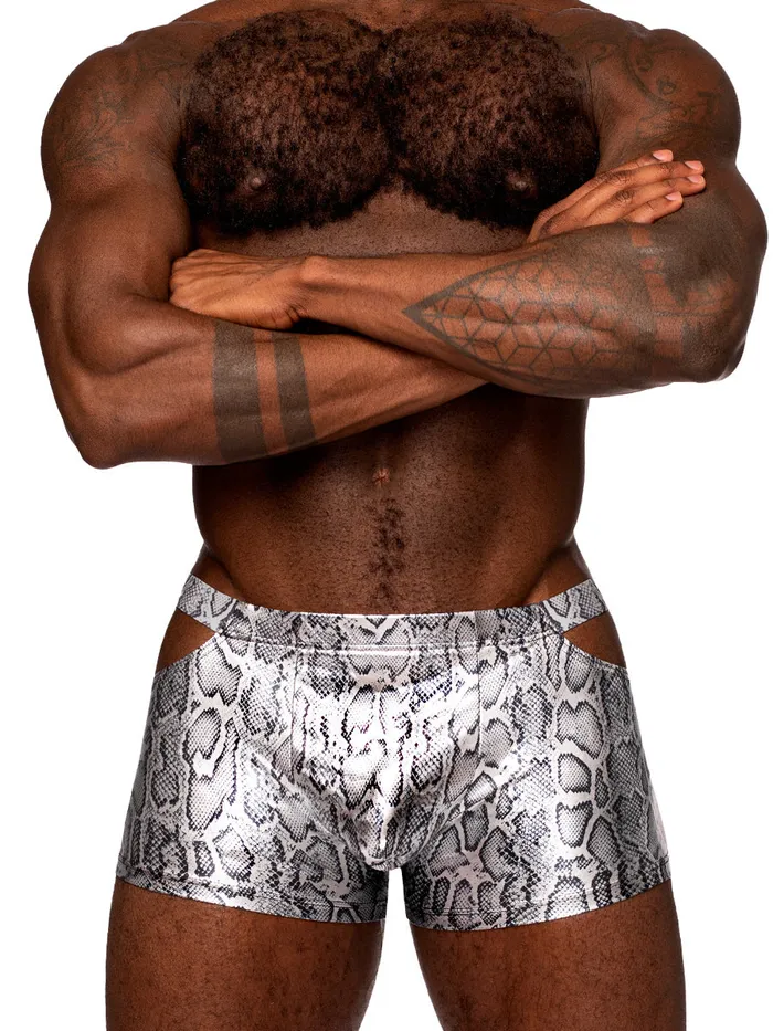 snaked Pouch Short Small Silverblack Male Power Anal snaked Pouch Short Small Silverblack Male Power Anal
