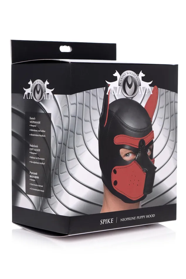 Vibrators Spike Neoprene Puppy Hood Red XR Brands Master Series Vibrators Spike Neoprene Puppy Hood Red XR Brands Master Series