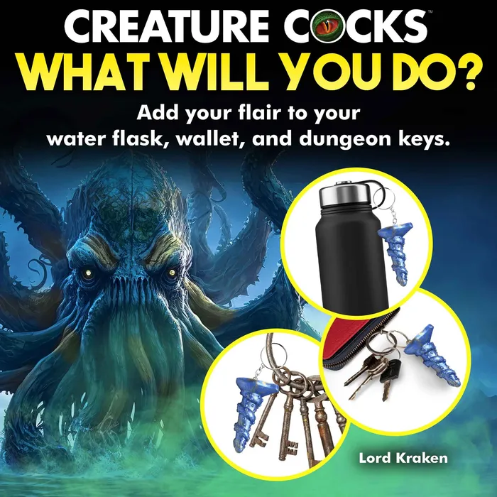 Vibrators XR Brands Creature Cocks Lord Kraken Keychain Blue Vibrators XR Brands Creature Cocks Lord Kraken Keychain Blue