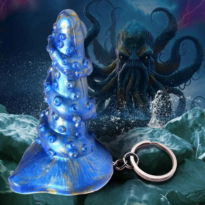 Vibrators XR Brands Creature Cocks Lord Kraken Keychain Blue Vibrators XR Brands Creature Cocks Lord Kraken Keychain Blue