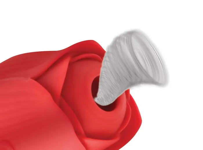 Vibrators XR Brands inmi Bloomgasm Romping Rose Suction and Thrusting Vibrator Red