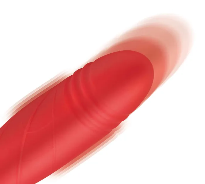 Vibrators XR Brands inmi Bloomgasm Romping Rose Suction and Thrusting Vibrator Red