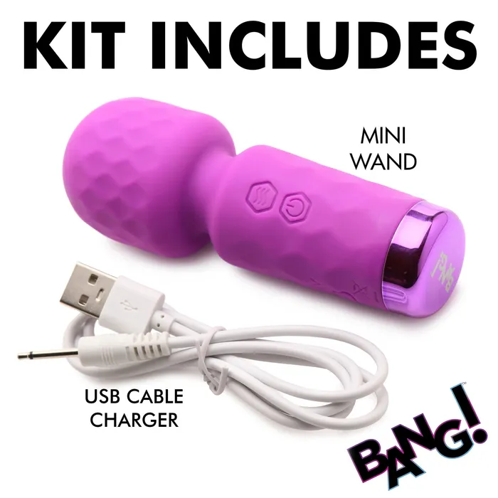 XR Brands Bang 10x Mini Silicone Wand Purple Vibrators XR Brands Bang 10x Mini Silicone Wand Purple Vibrators