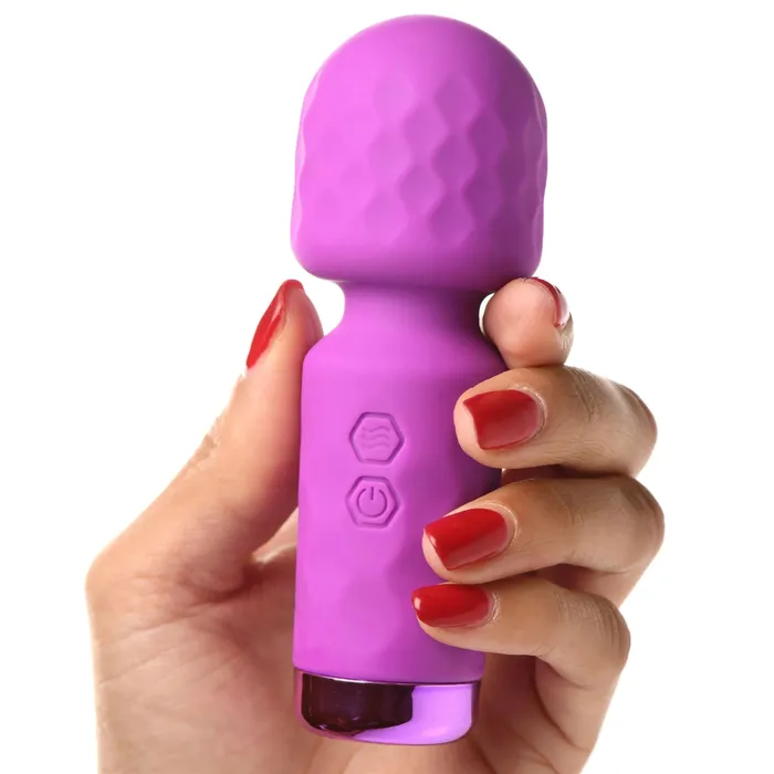 XR Brands Bang 10x Mini Silicone Wand Purple Vibrators XR Brands Bang 10x Mini Silicone Wand Purple Vibrators