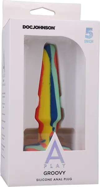 Anal Doc Johnson Groovy Silicone Anal Plug 5 Inch Sunrise