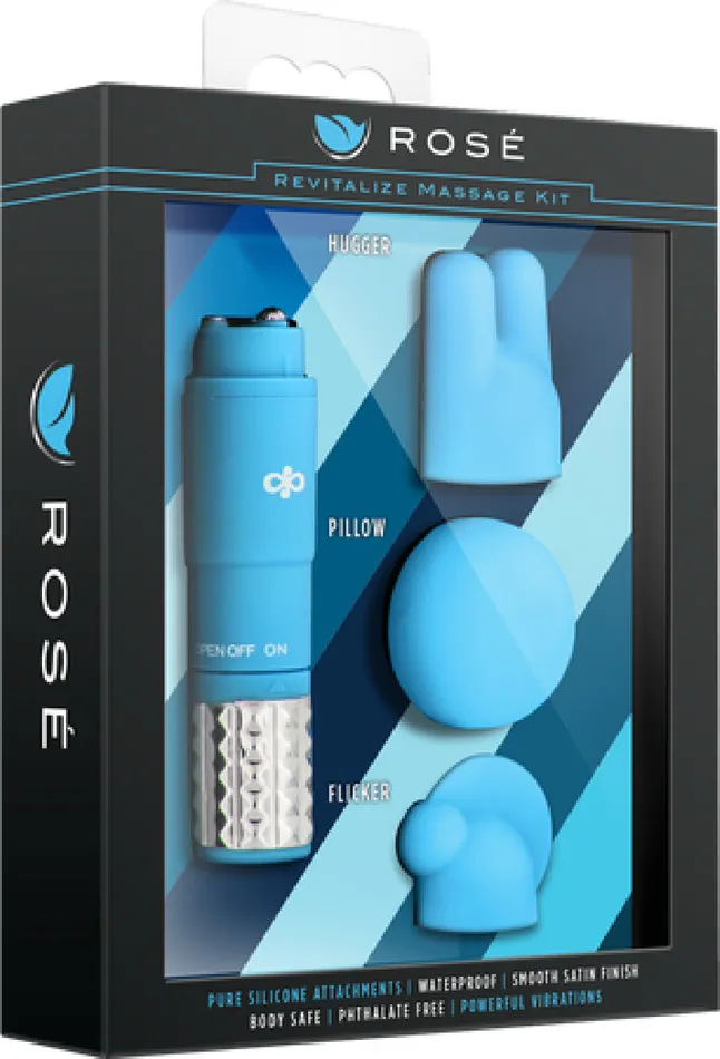 Blush Novelties Vibrators Revitalize Massage Kit Multi Function Vibrator Sex Toy Adult Pleasure Blue Blush Novelties Vibrators Revitalize Massage Kit Multi Function Vibrator Sex Toy Adult Pleasure Blue