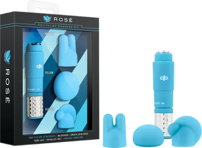 Blush Novelties Vibrators Revitalize Massage Kit Multi Function Vibrator Sex Toy Adult Pleasure Blue