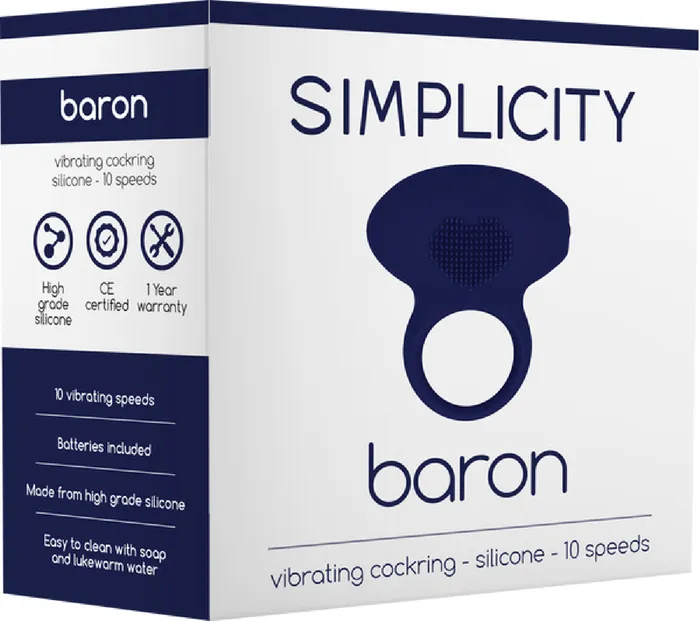 Couples Shots Media BARON Vibrating Cockring Sex Toy Adult Pleasure Bondage Blue