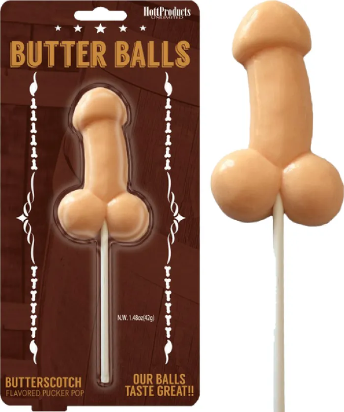 Hott Products Unlimited Butterballs Butterscotch Pecker Pop Vibrators