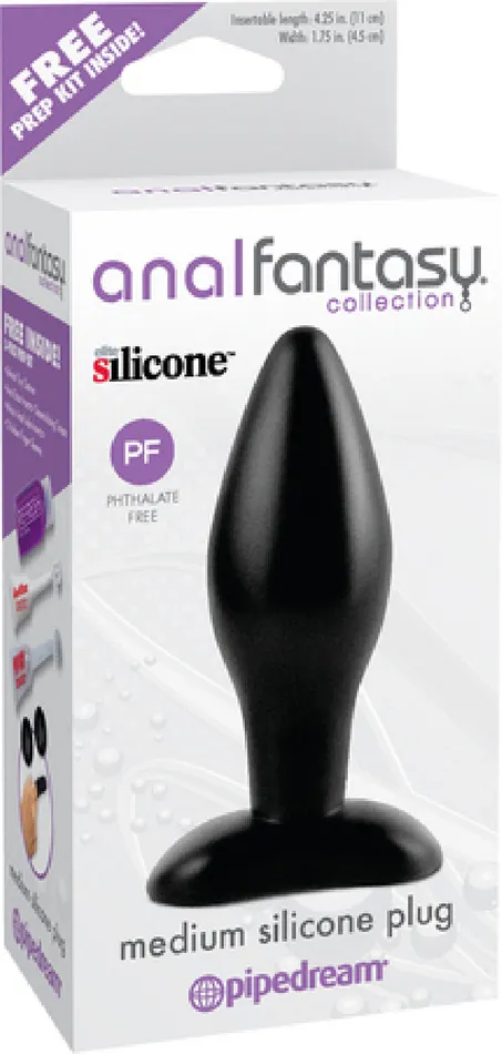 Pipedreams Anal Medium Silicone Plug Black