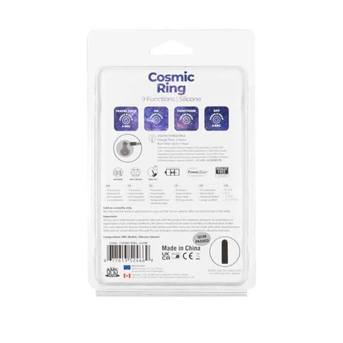 Power bullet Cosmic Cock Ring w Bullet Glow in the Dark PowerBullet Female Sex Toys