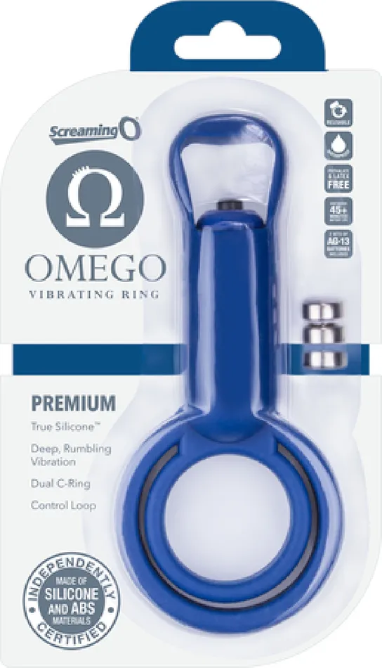 Screaming O Couples OMEGO Vibrating Ring Blue Adult Sex Toy Pleasure Orgasm