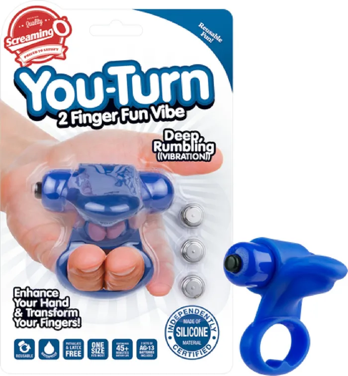 Screaming O Vibrators YouTurn 2 Finger Fun Vibe Blueberry Color Sex Toy Adult Orgasm Pleasure Screaming O Vibrators YouTurn 2 Finger Fun Vibe Blueberry Color Sex Toy Adult Orgasm Pleasure