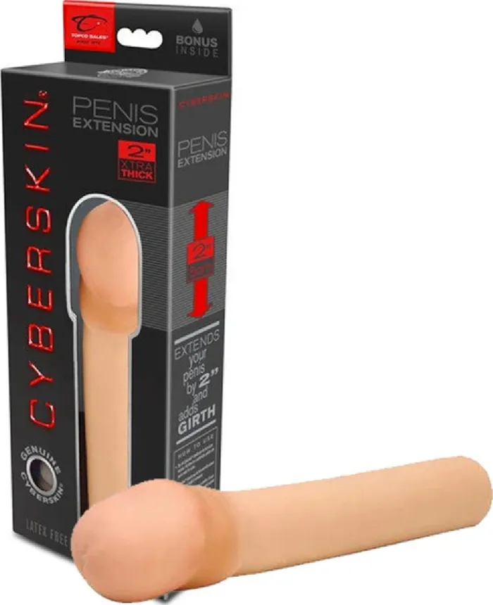 Topco Sales Male Sex Toys 2 Xtra Thick Penis Extension Flesh