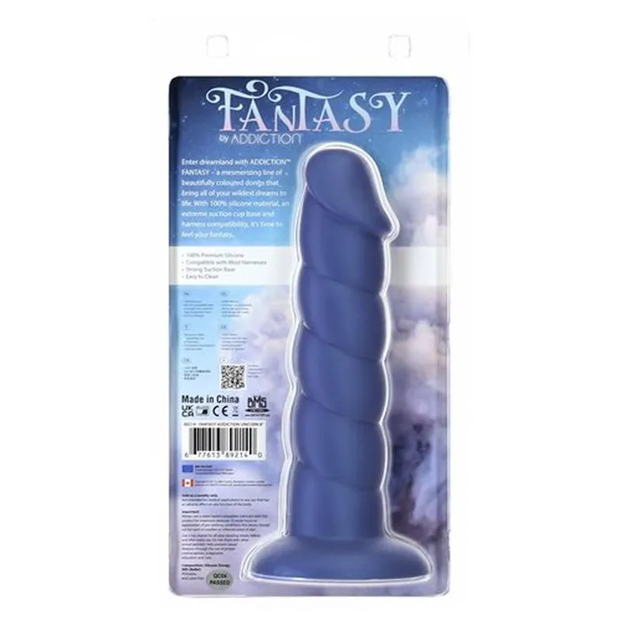 Unicorn Dildo 8in Blue Addiction Dildos