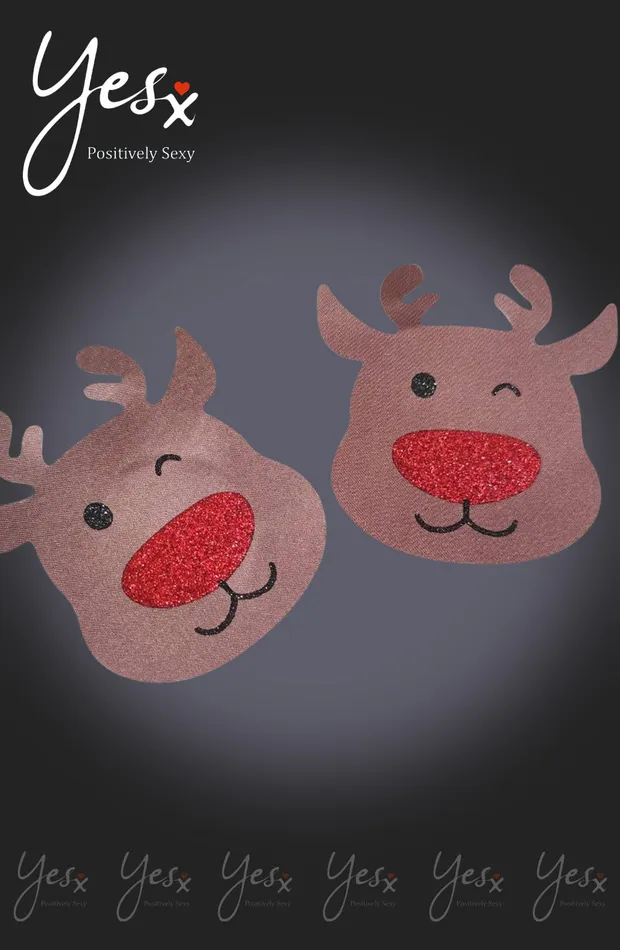 YesX Vibrators YesX YX960 BrownRed Reindeer Nipple Covers