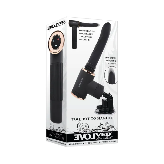 Evolved Female Sex Toys Evolved Too Hot To Handle Rechargeable Silicone Thrusting Sex Machine Black Evolved Female Sex Toys Evolved Too Hot To Handle Rechargeable Silicone Thrusting Sex Machine Black