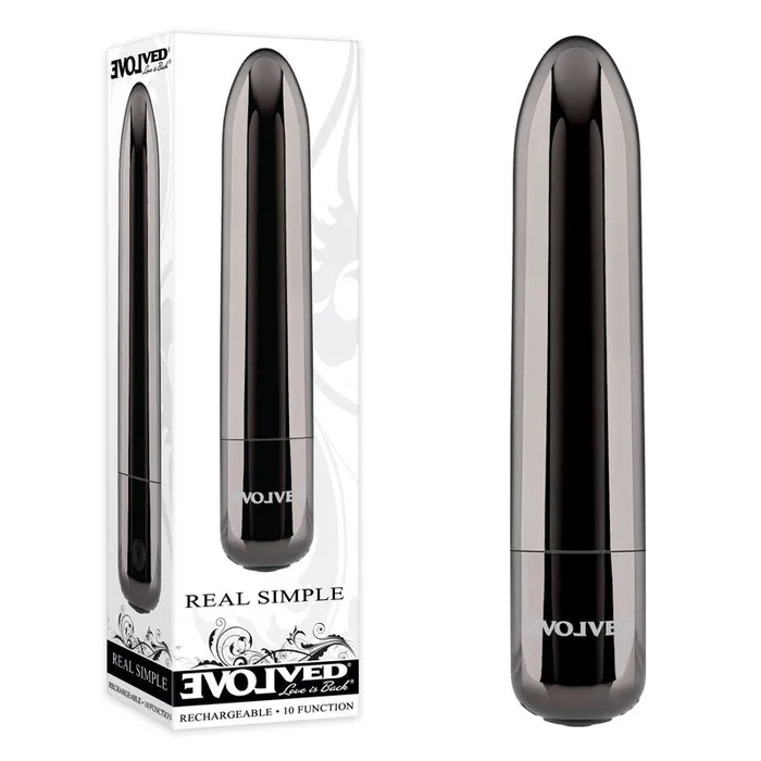 Evolved Vibrators Evolved REAL SIMPLE Black 10 cm USB Rechargeable Bullet