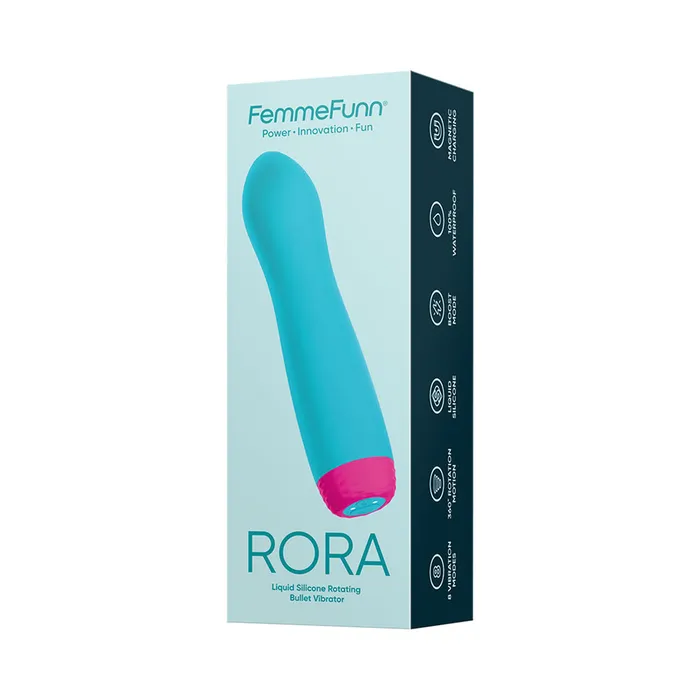 FemmeFunn Rora Rechargeable Silicone Rotating Bullet Vibrator Turquoise FemmeFunn Female Sex Toys FemmeFunn Rora Rechargeable Silicone Rotating Bullet Vibrator Turquoise FemmeFunn Female Sex Toys