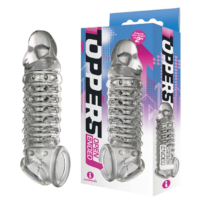 Icon Brands The 9s Toppers Open Ended Penis Extension Sleeve Male Sex Toys Icon Brands The 9s Toppers Open Ended Penis Extension Sleeve Male Sex Toys