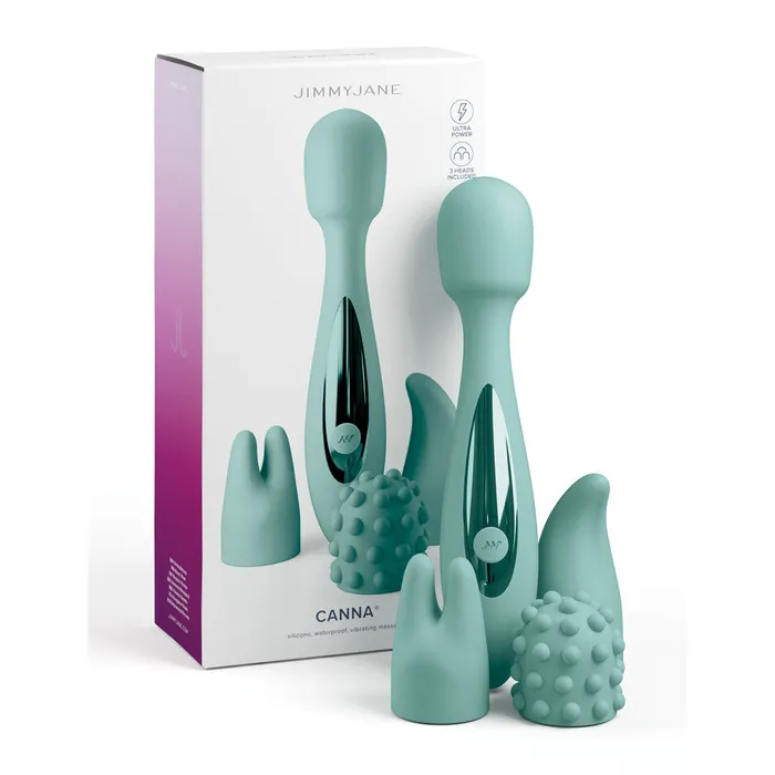 JimmyJane Canna Teal 218 cm Massage Wand with 3 Interchangeable Heads JimmyJane Vibrators JimmyJane Canna Teal 218 cm Massage Wand with 3 Interchangeable Heads JimmyJane Vibrators