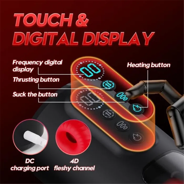 soniker Male Sex Toys LCD Heating Automatic Male Masturbator Cup Penis Pump with 9 Sucking Thrusting Pocket Pussy Blowjob
