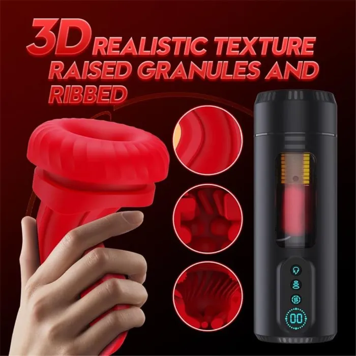 soniker Male Sex Toys LCD Heating Automatic Male Masturbator Cup Penis Pump with 9 Sucking Thrusting Pocket Pussy Blowjob