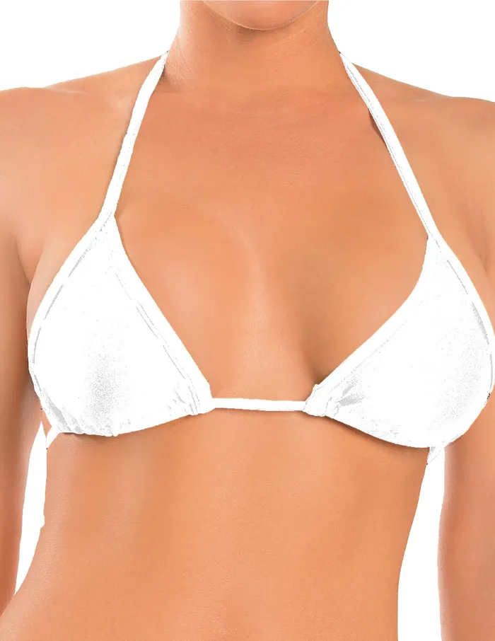 Teddies And Bodies SUNSET STRIPPERWEAR Jeweled Triangle Bikini Top White One Size Teddies And Bodies SUNSET STRIPPERWEAR Jeweled Triangle Bikini Top White One Size