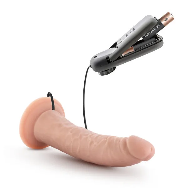 Blush Novelties Female Sex Toys Dr Skin Dr Dave 7in Vibrating Cock With Suction Cup Vanilla