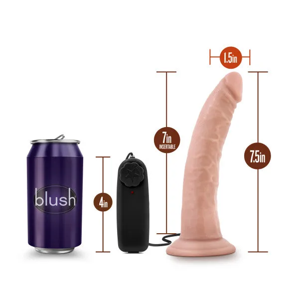 Blush Novelties Female Sex Toys Dr Skin Dr Dave 7in Vibrating Cock With Suction Cup Vanilla