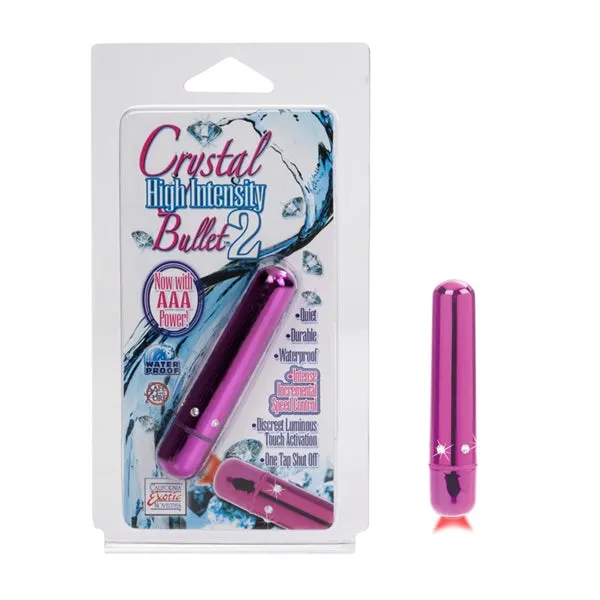 California Exotic Novelties Vibrators Crystal Hi Intensity Bullet 2 Pink