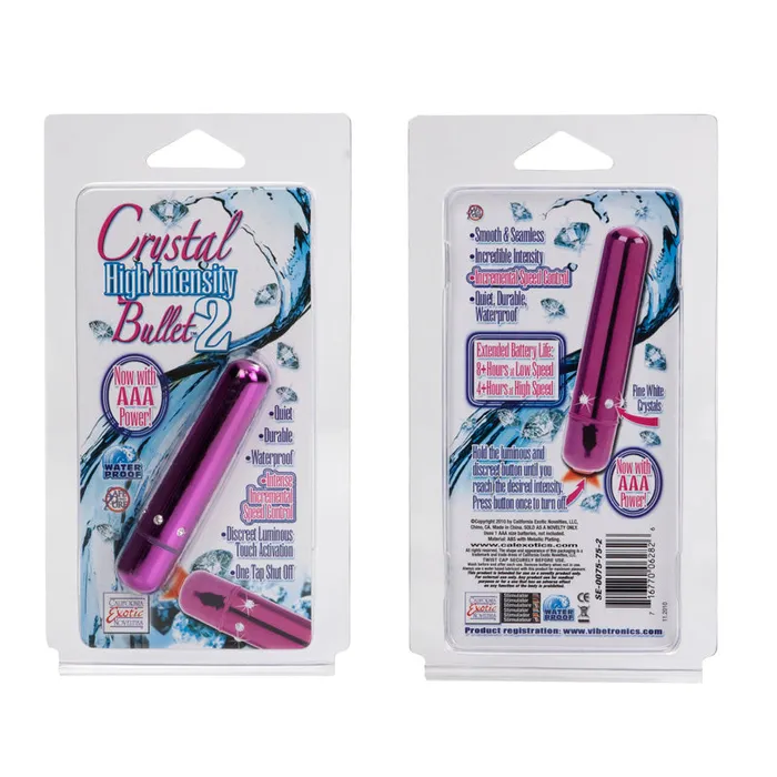 California Exotic Novelties Vibrators Crystal Hi Intensity Bullet 2 Pink