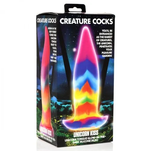 Creature Cock Unicorn Tongue GlowintheDark Silicone Dildo Vibrant Vibes Australia Quality Sex Toys Great Prices Dildos