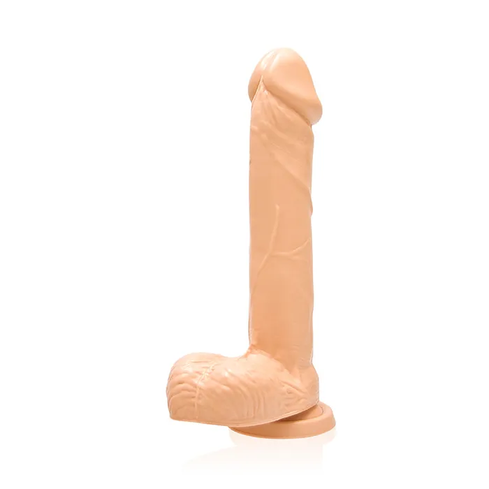 Dildos SI Novelties Ignite Cock WBalls 8in Flesh WSuction Cup