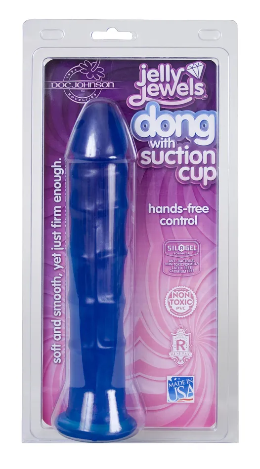 Doc Johnson Novelties Dildos Jelly Dong WSuction Cuo Sapphire