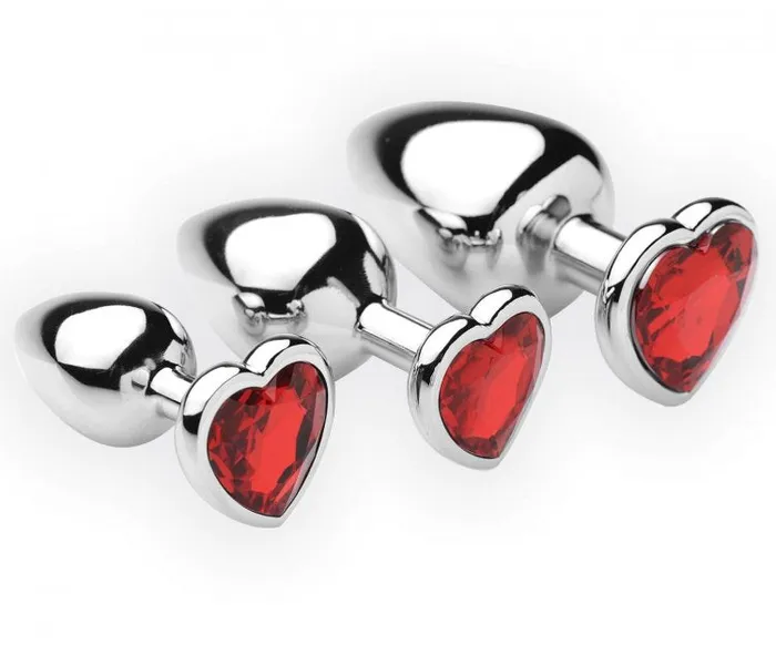 Frisky Chrome Hearts 3 Piece Anal Plugs WGem Accents XR Brands Male Sex Toys Frisky Chrome Hearts 3 Piece Anal Plugs WGem Accents XR Brands Male Sex Toys