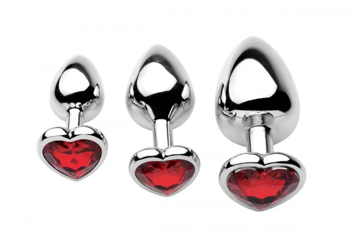 Frisky Chrome Hearts 3 Piece Anal Plugs WGem Accents XR Brands Male Sex Toys Frisky Chrome Hearts 3 Piece Anal Plugs WGem Accents XR Brands Male Sex Toys