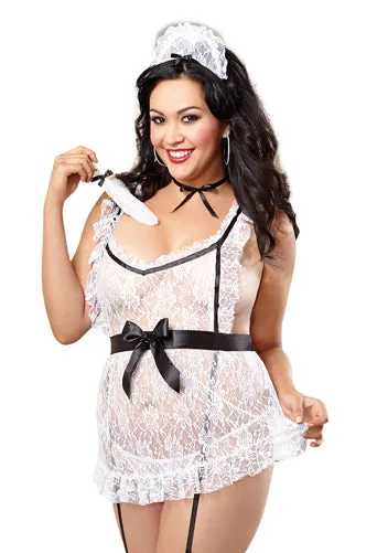 Maid To Tease Queen Size White Dream Girl Lingerie Dildos