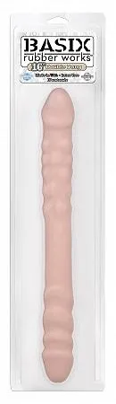 Pipedream Products Basix Rubber Works 16in Double Dong Flesh Dildos
