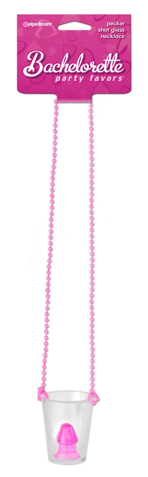 Pipedream Products Dildos Bachelorette Pecker Shot Glass Necklace Clear