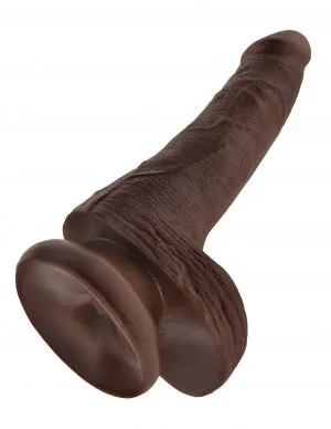 Pipedream Products Dildos King Cock 6 Cock WBalls Brown 