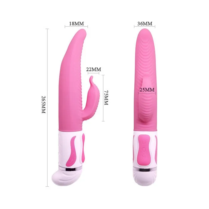 Vibrators Pretty Love Pretty Love Antoine Rabbit Vibrator Silicone Pink