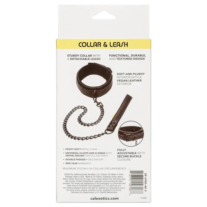 Cal Exotics Male Sex Toys Boundless Vegan Collar with Leash